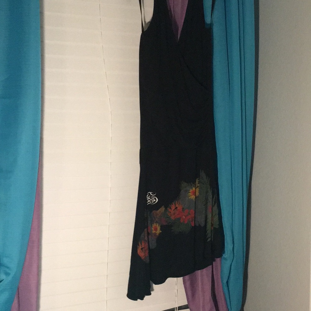 Black hi-low halter dress